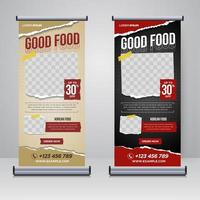 Lebensmittel und Restaurant rollen Banner Design-Vorlage vektor