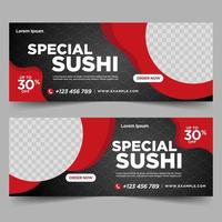 Sushi-Restaurant-Banner-Design-Vorlage vektor