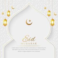 eid mubarak islamic lyx dekorativ mönster bakgrund med dekorativ lykta ornament vektor