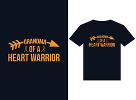 mormor av en hjärta krigare illustrationer för tryckfärdig t-tröjor design vektor