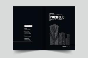 gebäude- und architekturportfolio-vorlage oder markenrichtlinien-broschüren-cover-layout vektor
