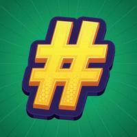 3D-Darstellung des Hashtags vektor