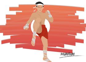 Muay Thai Fighting Pose Vector