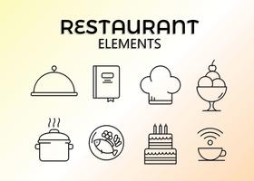Kostenloses Restaurant-Elemente-Vektor vektor