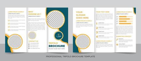 trefaldig broschyrdesignmall för ditt företag, företag, företag, reklam, marknadsföring, byrå och internetföretag. vektor