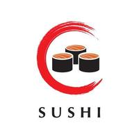 Sushi-Logo-Vektor mit Slogan-Vorlage vektor