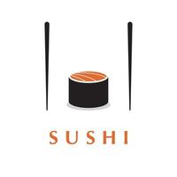 sushi logotyp vektor med slogan mall