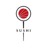 Sushi-Logo-Vektor mit Slogan-Vorlage vektor