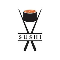sushi logotyp vektor med slogan mall