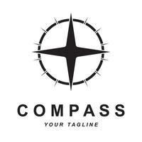 Kompass-Logo-Vektor mit Slogan-Vorlage vektor