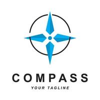 Kompass-Logo-Vektor mit Slogan-Vorlage vektor