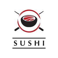 Sushi-Logo-Vektor mit Slogan-Vorlage vektor