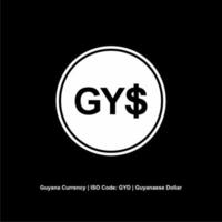 Guyana-Währung, Guyana-Dollar-Symbol, Gyd-Zeichen. Vektor-Illustration vektor