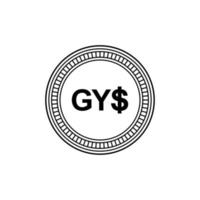 Guyana-Währung, Guyana-Dollar-Symbol, Gyd-Zeichen. Vektor-Illustration vektor