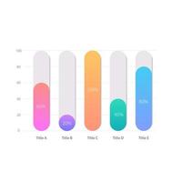 rektangulär infographic Diagram design mall. jämföra procentsats skillnad. konkurrenskraftig Produkter. infochart med vertikal bar grafer. visuell data presentation vektor