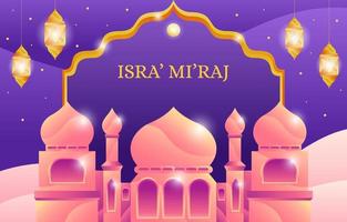 schöne nacht von isra' mi'raj hintergrund vektor