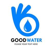 Bra vatten logotyp design mall illustration. där är finger och vatten. detta är Bra din företag vektor
