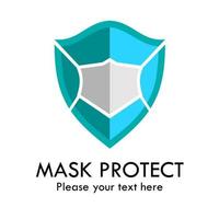 MaskProtect-Logo-Design-Vorlagenillustration. Das ist gut für die Medizin vektor