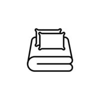 eps10 svart vektor säng Linné uppsättning med kuddar ikon eller logotyp isolerat på vit bakgrund. säng ark och täcke omslag symbol i en enkel platt trendig modern stil för din hemsida design, och mobil app