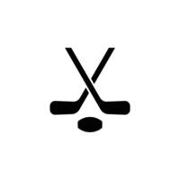 eps10 schwarzes Vektor-Feldhockey-Symbol oder Logo isoliert auf weißem Hintergrund. gekreuzte Feldhockeyschläger und Ballsymbol in einem einfachen, flachen, trendigen, modernen Stil für Ihr Website-Design und mobile App vektor