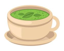 Matcha-Tee trinken vektor