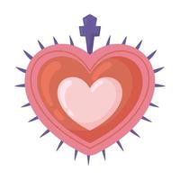 hjärta med kors vektor