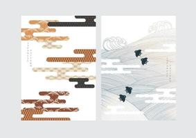 abstrakt konst bakgrund med samtida konst mall vektor. guld textur element med geometrisk bakgrund. hand dragen Vinka objekt. vektor