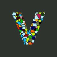 anfängliches V-Mosaik-Logo vektor