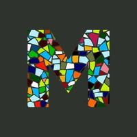 första m mosaik- logotyp vektor