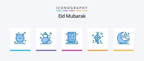 eid mubarak blå 5 ikon packa Inklusive design. eid. dryck. dekoration. muslim. kreativ ikoner design vektor