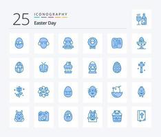 ostern 25 blaue farbe icon pack inklusive ei. Ei. Buchen. Ostern. gekocht vektor