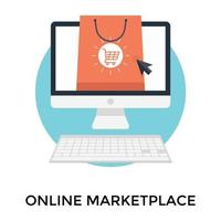 trendiger Online-Marktplatz vektor