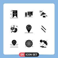 9 kreativ ikoner modern tecken och symboler av mage dag pc cancer papper redigerbar vektor design element