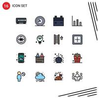 Stock-Vektor-Icon-Pack mit 16 Zeilenzeichen und Symbolen für Postfinanzierungs-Batterie-Business-Grafik editierbare kreative Vektor-Design-Elemente vektor