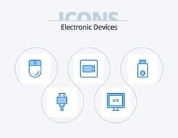 Geräte blau Icon Pack 5 Icon Design. Produkte. Dongle. Geräte. Geräte. Aufzeichnung vektor