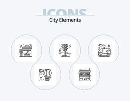 City Elements Line Icon Pack 5 Icon Design. halt. Planke. Stadt. Büro. Stadt vektor