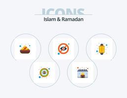 Islam und Ramadan Flat Icon Pack 5 Icon Design. Islam. ausblenden. Lebensmittel. Auge. blind vektor