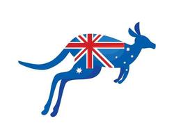 australier flagga i känguru vektor