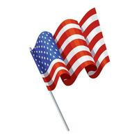 USA flagga vinka i Pol vektor