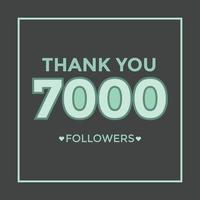 Benutzer danken Ihnen feiern von 7000 Abonnenten und Anhängern. 7k Follower danke vektor