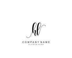 anfängliches hl-schönheitsmonogramm und elegantes logo-design, handschriftliches logo der ersten unterschrift, hochzeit, mode, blumen und botanik mit kreativer vorlage. vektor