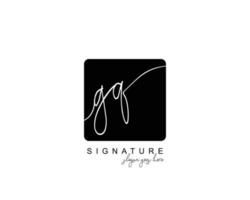 första gq skönhet monogram och elegant logotyp design, handstil logotyp av första signatur, bröllop, mode, blommig och botanisk med kreativ mall. vektor