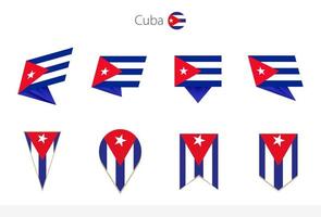 kuba nationell flagga samling, åtta versioner av kuba vektor flaggor.