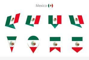 mexico nationell flagga samling, åtta versioner av mexico vektor flaggor.