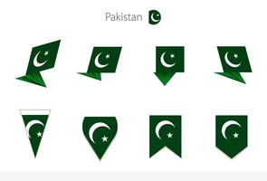 pakistan nationell flagga samling, åtta versioner av pakistan vektor flaggor.