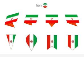 iran nationell flagga samling, åtta versioner av iran vektor flaggor.