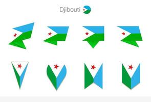 djibouti nationell flagga samling, åtta versioner av djibouti vektor flaggor.