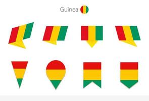 guinea-nationalflaggensammlung, acht versionen von guinea-vektorflaggen. vektor