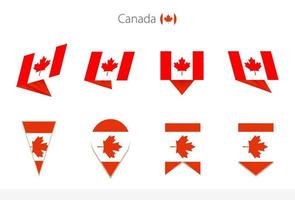 kanada nationell flagga samling, åtta versioner av kanada vektor flaggor.