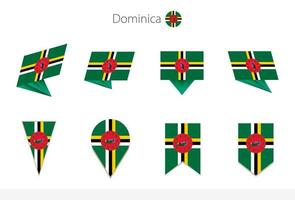 dominica nationell flagga samling, åtta versioner av dominica vektor flaggor.